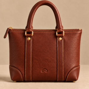 Chestnut small leather tote, The Juno