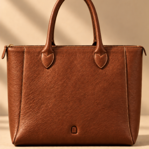 Cognac leather work tote, The Lorne, large