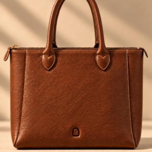 Cognac leather work tote, The Lorne, medium