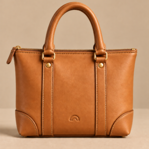 Tan small leather tote, The Juno